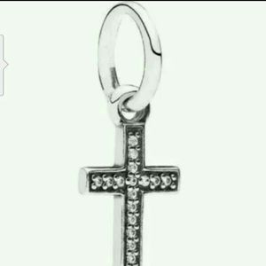 NEW PANDORA CZ CROSS CHARM PENDANT